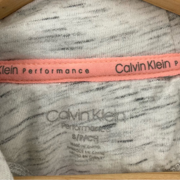 Calvin Klein Performance Crop Hoodie Heather Light Gray, Size S - Picture 4 of 5